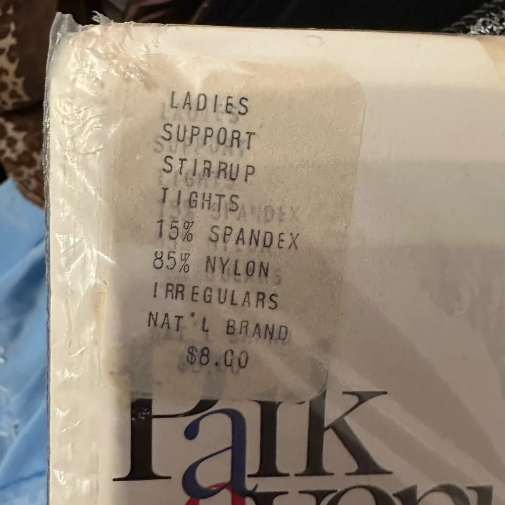 NWT Vintage 70’s/80’s Park Avenue White Stirrup Style Hosiery Size Medium